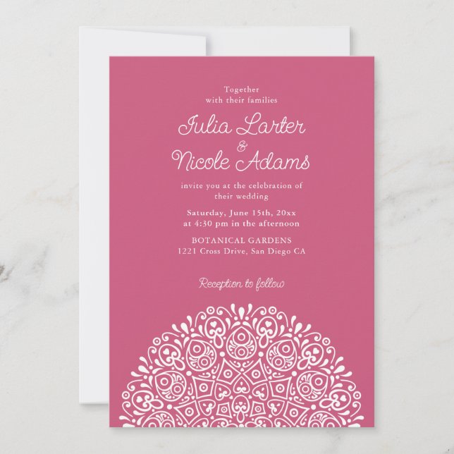 Convites Estilo Mandala de Casamento Clássico Ornamentado A (Frente)