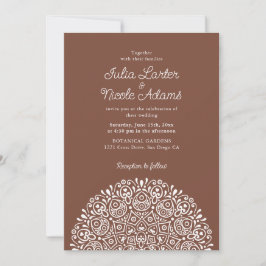 Convites Estilo Mandala de Casamento Clássico Ornamentado A