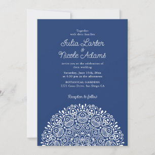 Convites Estilo Mandala de Noiva Clássico Ornamentado Art D