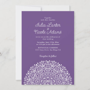 Convites Estilo Mandala de Noiva Clássico Ornamentado Art D