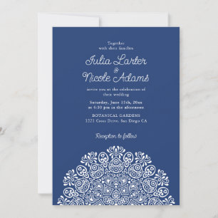 Convites Estilo Mandala de Noiva Clássico Ornamentado Art D
