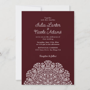 Convites Estilo Mandala de Noiva Clássico Ornamentado Art D