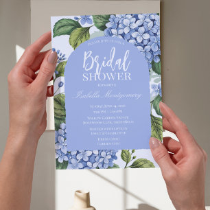 Convites Estilo Nupcial Floral Hortênsia Azul Botânica