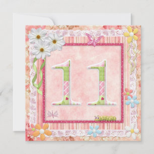 Convites estilo scrapbooking da 11a festa de aniversário