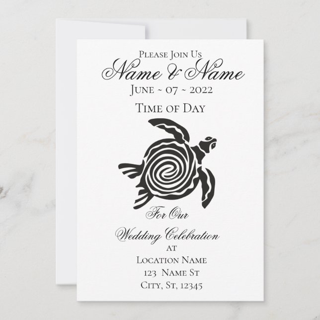 Convites Estilo Tribal Turtle Thunder_Cove (Frente)