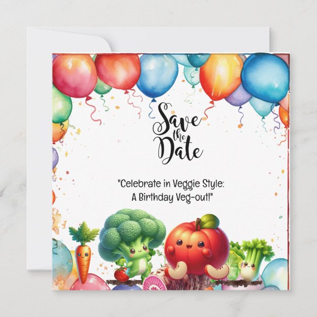Convites Estilo Veggie: Um Veg de Aniversário! (Frente)