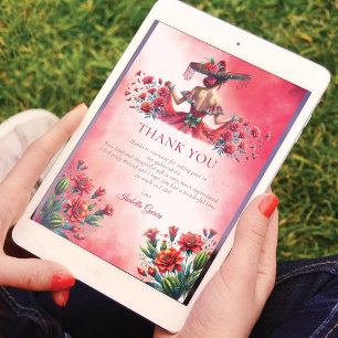 Convites Estilo Vermelho Mexicano Personalizado Quinceañera