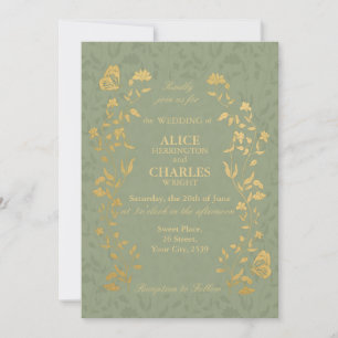 Convites Estilo Vintage Casamento Verde