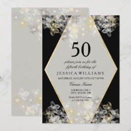 Convites Estiloso Floral Aquarela 50º Aniversário