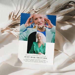 Convites Estiloso Mínimo Foto SETENTA 70º Aniversário