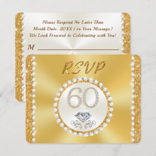 Convites Estonte Diamante, 60º Aniversário de Casamento, RS