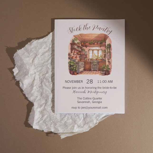 Convites Estoque a Pantry, Chá de panela de cozinha (Criador carregado)