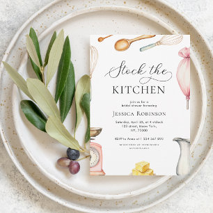 Convites Estoque De Script Delicado No Chá de panela Da Coz