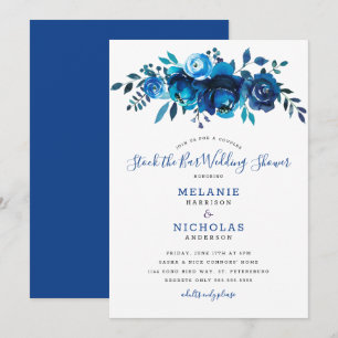 Convites Estoque do azul de índigo o chá de casamento do