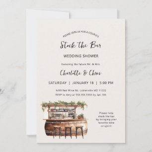 Convites Estoque o chá de casamento dos casais do bar