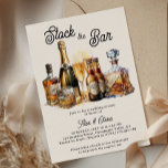 Convites Estoque o Chá de casamento dos Casais do Bar<br><div class="desc">Estoque o convite para o Bar - perfeito para chá de casamento, festa de noivado, chá de casais, festa de aquecimento doméstico e fácil de personalizar para o seu estilo de evento. O design apresenta garrafas de champanhe, cerveja, uísque, brandy, copos de champanhe e vidro rock. design de excelente de...</div>