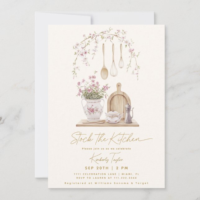 Convites Estoque O Chá de panela Da Cozinha (Frente)