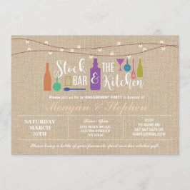 Convites Estoque os Casais de Noivado do Bar e da Cozinha L