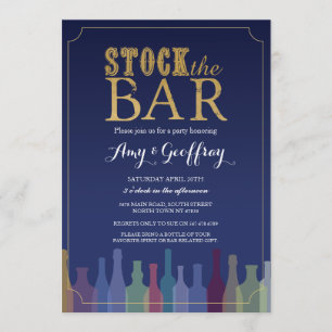 Convites Estoque Os Casais De Noivados De Bar Azul