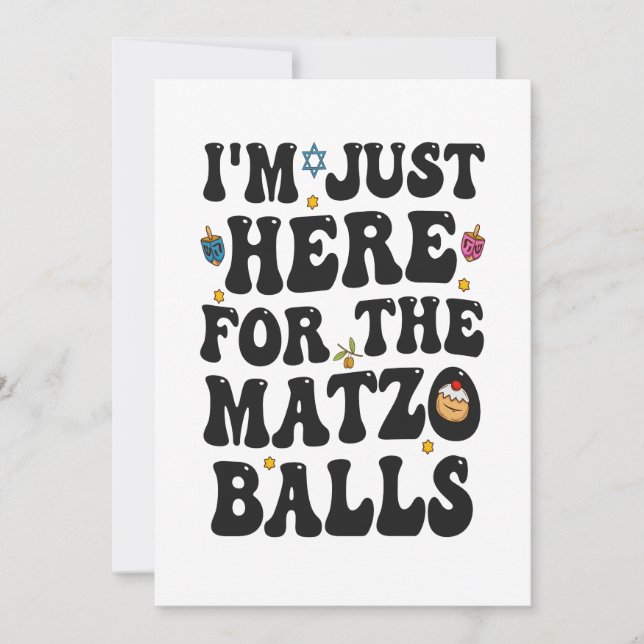 Convites Estou Aqui Apenas Para as Bolas de Matzo Engraçada (Frente)