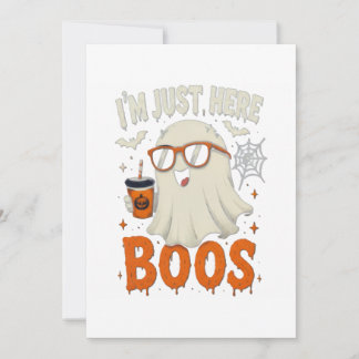 Convites “Estou Aqui Só Para Boos” Design de Fantasma