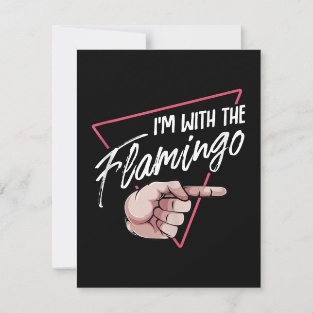 Convites Estou Com Flamingo Halloween Fantasia de Casal Com (Frente)