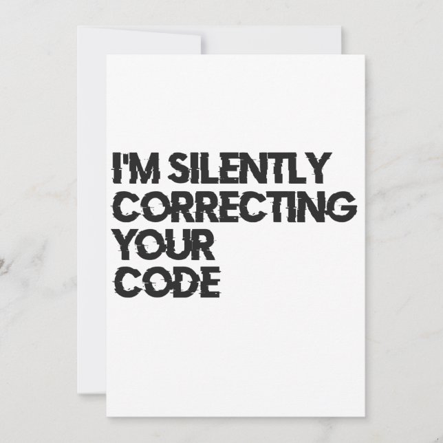 Convites Estou Corrigindo Silenciosamente Seu Código Divert (Frente)