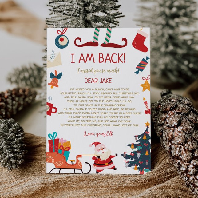 Convites Estou de volta à Elf Carta de Natal (Criador carregado)