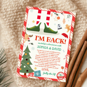Convites Estou de Volta Carta de Chegada do Elfo de Natal