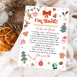 Convites Estou de Volta Carta de Chegada do Elfo de Natal 
