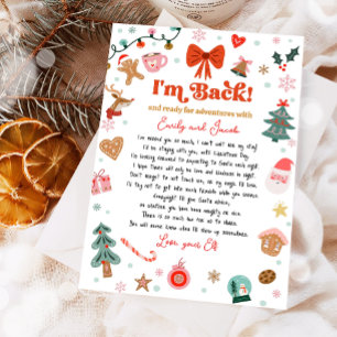 Convites Estou de Volta Carta de Chegada do Elfo de Natal