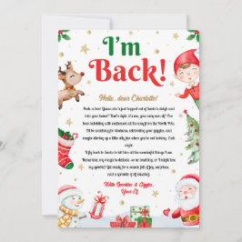Convites Estou de Volta Carta de Chegada do Elfo de Natal R