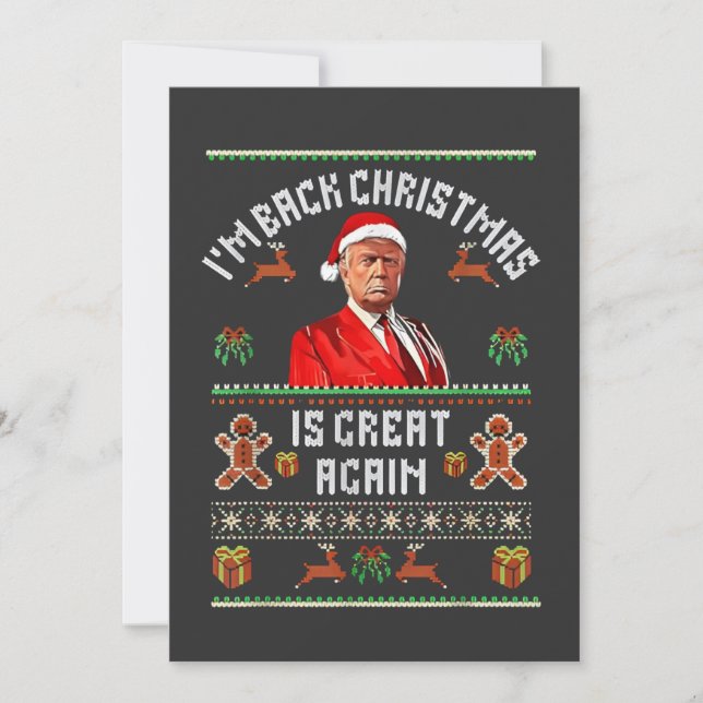 Convites Estou de Volta, O Natal É Ótimo Novamente Trump El (Frente)