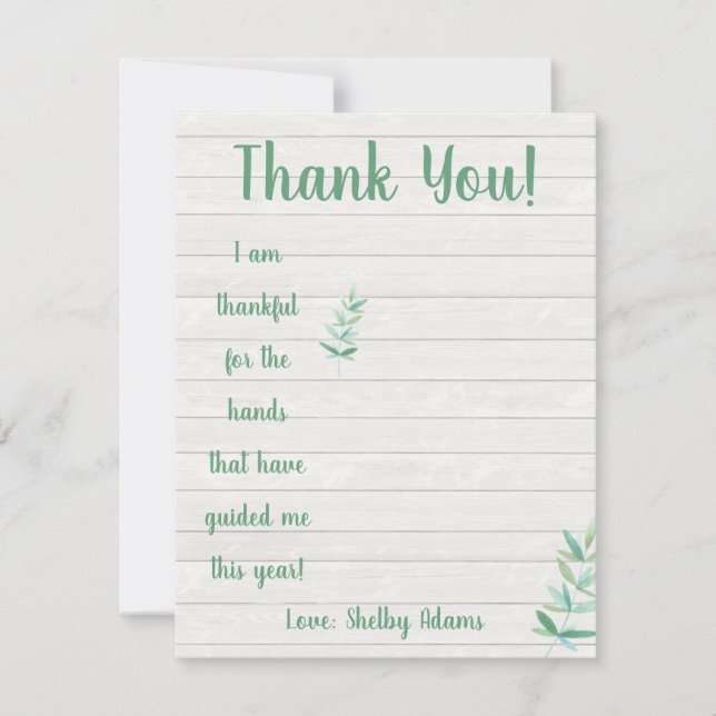 Convites Estou grato pelas mãos que me guiaram (Frente)