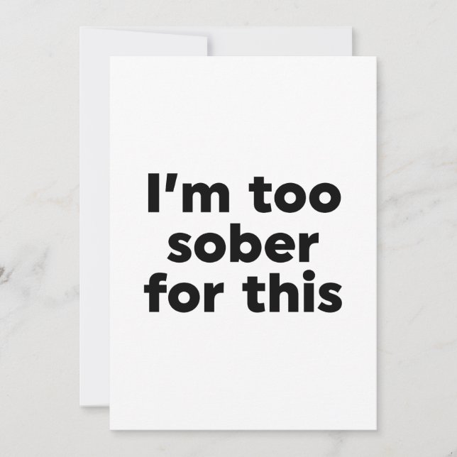 Convites Estou muito sóbrio para isso (Frente)