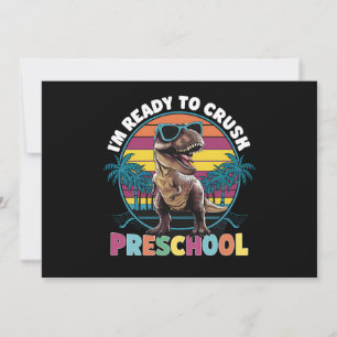 Convites Estou Pronto Para Esmagar Pré-Escolar Dinossauro T