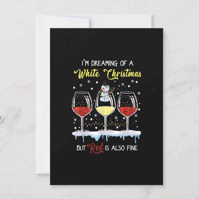 Convites Estou sonhando com um Natal branco, mas o vermelho (Frente)