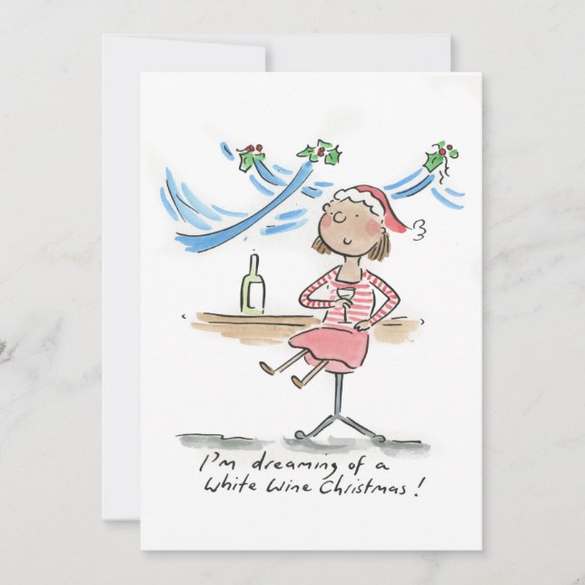 Convites Estou sonhando com um Natal de vinho branco (Frente)