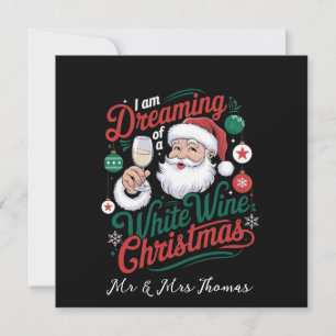 Convites Estou sonhando com um Natal de vinho branco