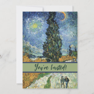 Convites Estrada com Ciprestes Impressionismo de Van Gogh