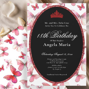 Convites Estreia de 18 Anos com Borboletas Vermelhas