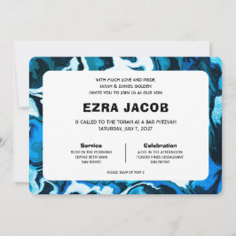 Convites Estrela Azul do Marble do Bar Personalizado David 