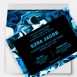 Convites Estrela Azul do Marble do Bar Personalizado David<br><div class="desc">Cartão perfeito para anunciar um morcego mitzvah, bar mitzvah ou outra celebração judaica! Mão fez abstrato de arte para você na frente e atrás! TOTALMENTE PERSONALIZÁVEL! Clique em "Personalizar" acima para editar o texto. Clique em "editar usando a ferramenta design" para ajustar as fontes, as cores e os posicionamentos e...</div>