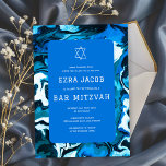 Convites Estrela Azul do Marble do Bar Personalizado David<br><div class="desc">Cartão perfeito para anunciar um morcego mitzvah, bar mitzvah ou outra celebração judaica! Mão fez abstrato de arte para você na frente e atrás! TOTALMENTE PERSONALIZÁVEL! Clique em "Personalizar" acima para editar o texto. Clique em "editar usando a ferramenta design" para ajustar as fontes, as cores e os posicionamentos e...</div>