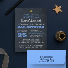 Convites Estrela Azul do Quadro Chalkboard do David Bar Mit