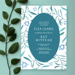 Convites Estrela Botânica de Aquarela de David Bar Bat Mitz<br><div class="desc">Cartão perfeito para anunciar um morcego mitzvah, bar mitzvah ou outra celebração judaica! A mão fez a aquarela arte para você na frente e atrás! TOTALMENTE PERSONALIZÁVEL! Clique em "Personalizar" acima para editar o texto. Clique em "editar usando a ferramenta design" para ajustar as fontes, as cores e os posicionamentos...</div>