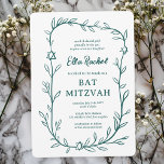 Convites Estrela Botânica Delicada de David Bar Bat Mitzvah<br><div class="desc">Cartão perfeito para anunciar um morcego mitzvah, bar mitzvah ou outra celebração judaica! A mão desenhou uma delicada arte de trama de folha para você! TOTALMENTE PERSONALIZÁVEL! Clique em "Personalizar" acima para editar o texto. Clique em "editar usando a ferramenta design" para ajustar as fontes, cores e posicionamentos e para...</div>