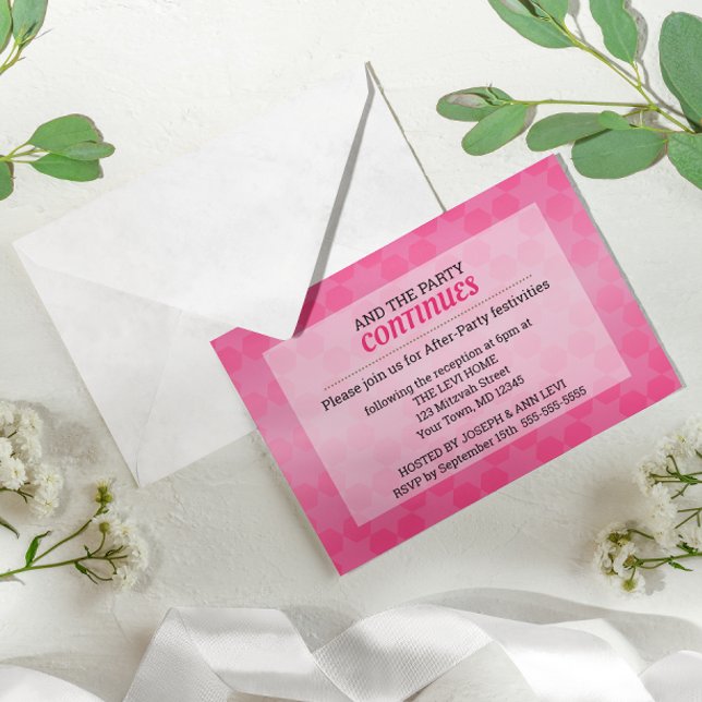 Convites Estrela da festa do David Pink Ombre Bat Mitzvah (Criador carregado)
