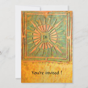 Convites ESTRELA DA MANHÃ, amarelo esverdeado antigo, branc