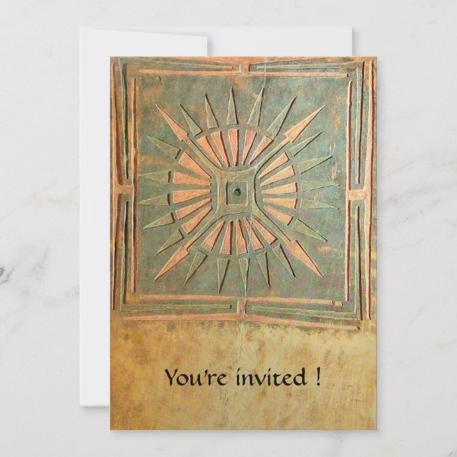 Convites ESTRELA DA MANHÃ, amarelo esverdeado antigo, branc (Frente)